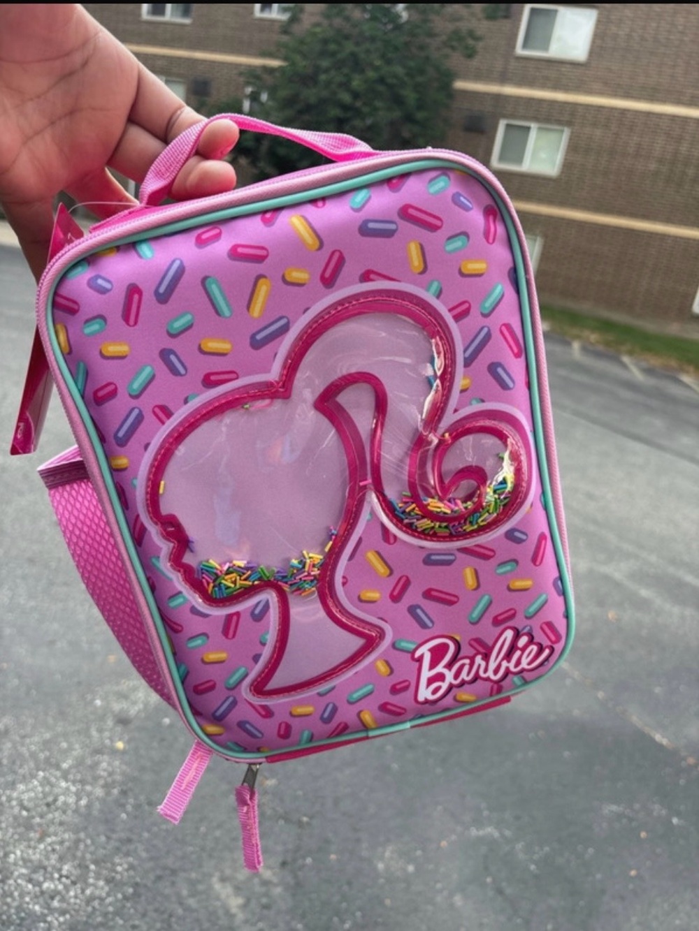 Barbie Pink Sprinkles Shaker Lunch Bag with Mint Trim